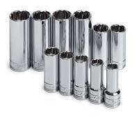 Sk 11 piece 12 point deep socket set 3/8" drive