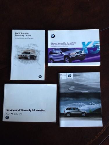 2001 and 2002 bmw x5 owner's manual 4 piece set