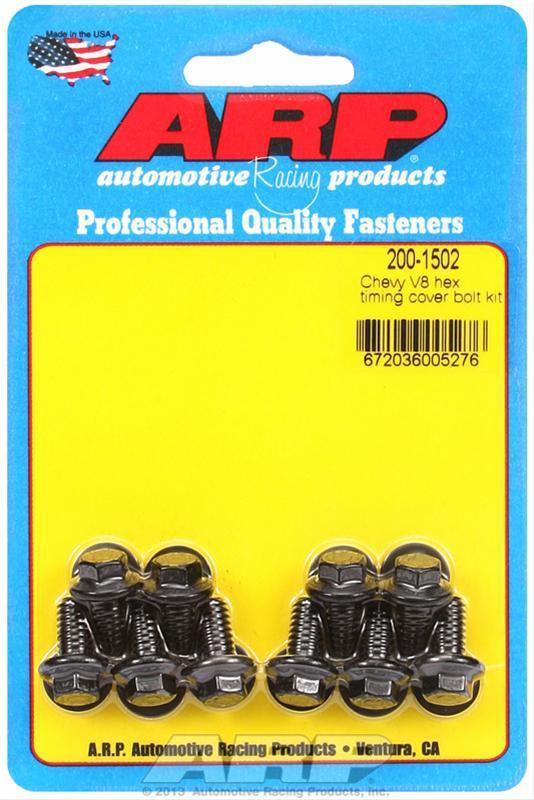 Arp timing cover bolts chromoly black oxide hex head chevy big small block kit