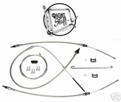 67 - 69 camaro firebird complete e brake cable stainles