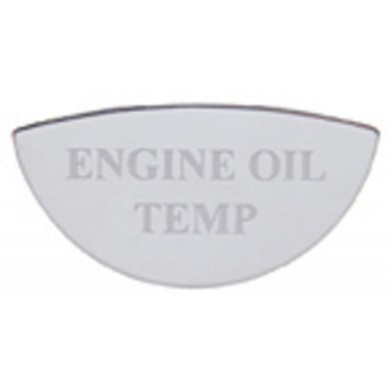 Gauge emblem engine oil temp stainless etched block letters for freightliner
