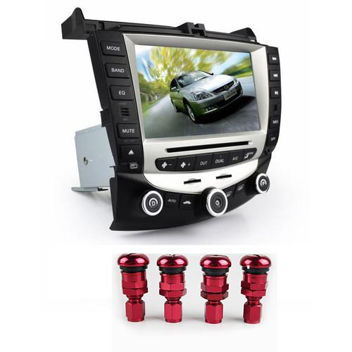 8" car gps navigation rds for 03-07 honda accord red valve stem caps wheels rims