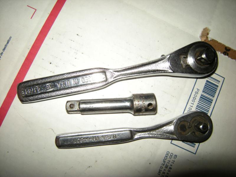Craftsman 1/4" & 3/8" drive ratchet wrenches, with 3/8 4"extension, work perfect