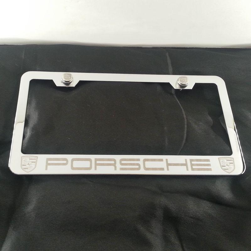 Purchase Porsche Chrome Stainless Steel License Plate Frame + Screws