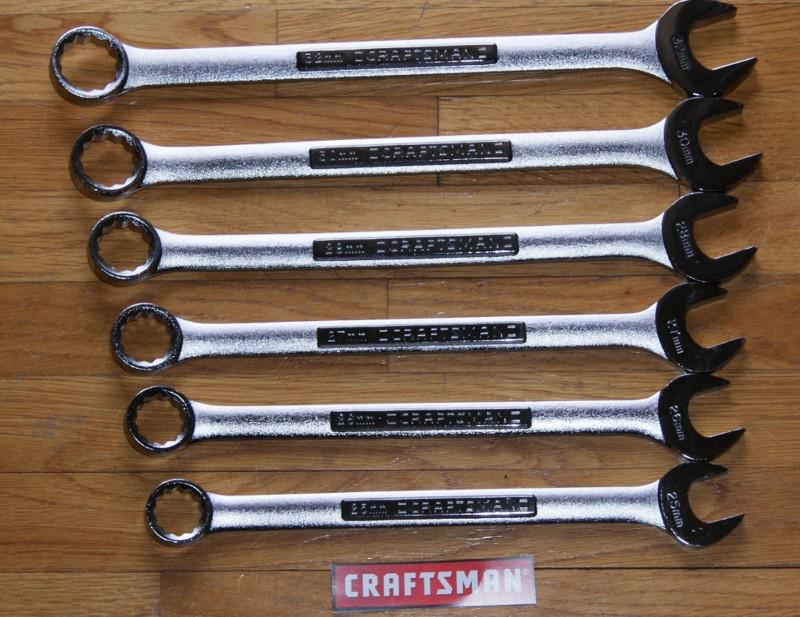 6 craftsman large metric wrenches 25,26,27,28,30,32 mm new usa