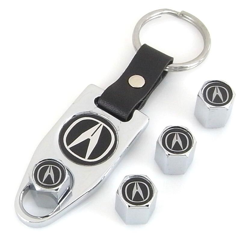 Purchase Acura Chrome Tire Valve Caps + Wrench Keychain in Naperville