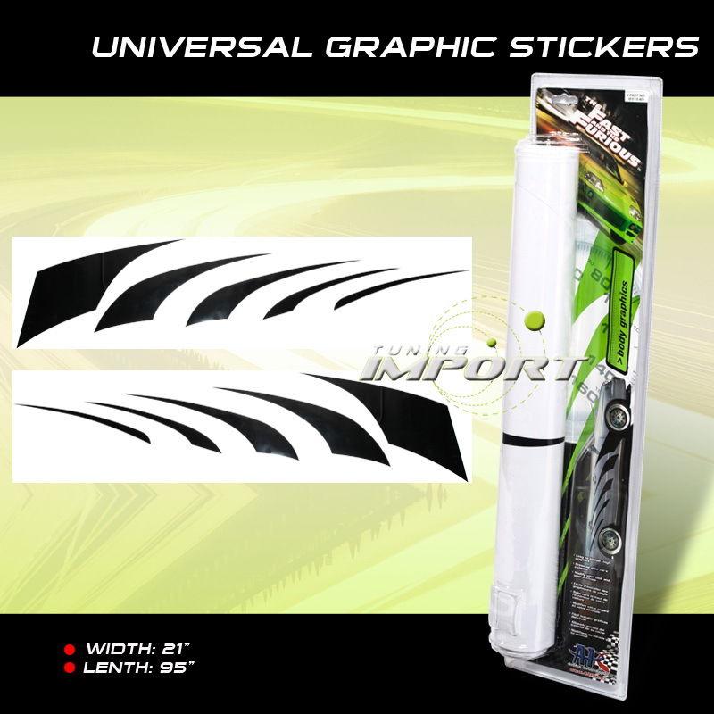 Vinyl black auto car exterior graphic decal sticker pair left right honda bmw