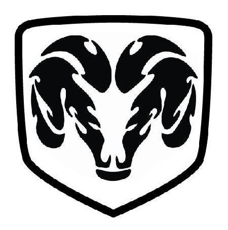 Dodge ram head decal, sticker, badge, silver 8" x 8.75" hemi, charger, truck