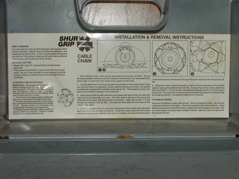 SNOW/TIRE CABLE CHAINS, 15