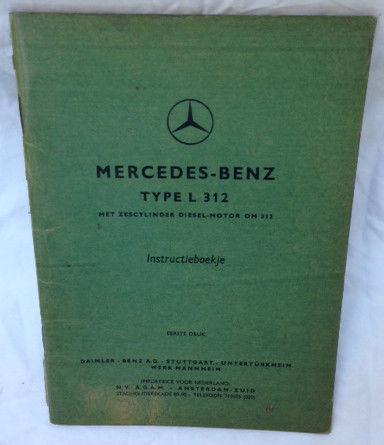 1957 mercedes type l 312 dutch language instructieboekje book owners manual