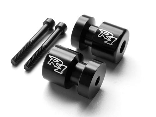 Black Engraved Swingarm Spools Sliders For Yamaha