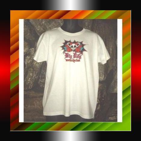 Big dog motorcycle womens white skull tee shirt x large