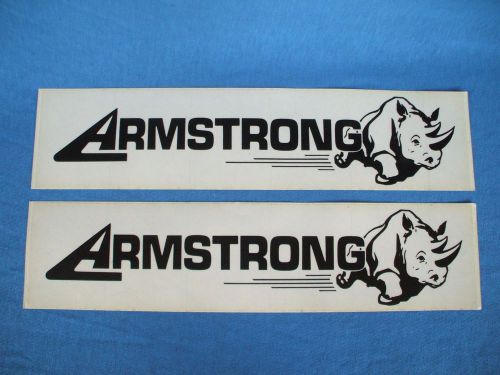 2 vintage  armstrong  rhino  tires rally racing team  decals stickers   black