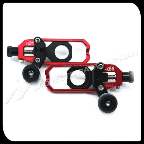 Chain adjuster with paddock bobbin kawasaki ninja zx 6r 2009 - 2012 red&amp;black