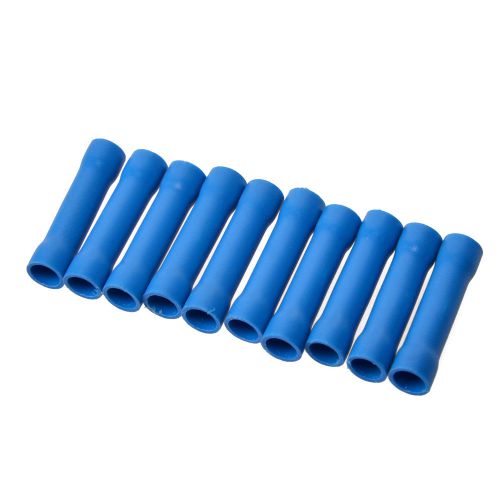 50pcs blue insulated straight butt connector electrical crimp terminals cable