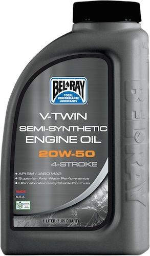 Bel-ray 1 liter v-twin semi-synthetic motor oil 20w50 1l 96910-bt1