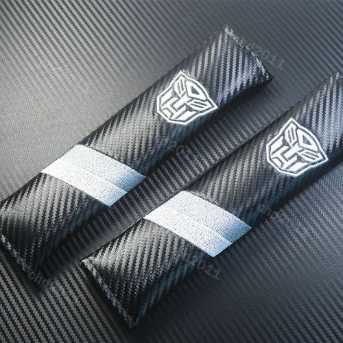 Transform carbon fiber embroidery car seat belt grey shoulder pad cover for bmw