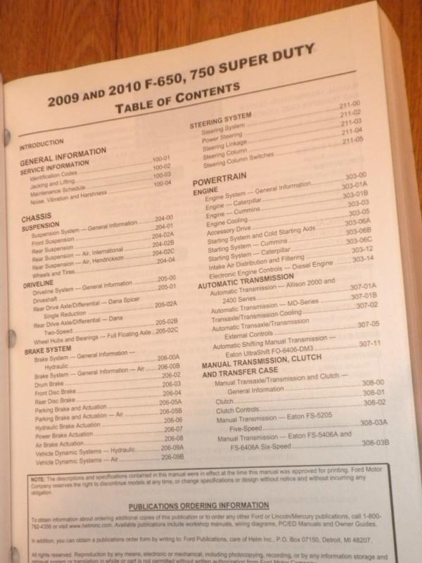 2009 Ford F650 F750 Super Duty truck factory workshop repair manual CAT diesel , US $10.00, image 3