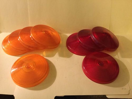 Grotelite 465 tail light lens 4 1/4&#034; - sae stip 70 - 9pc ( 4 red and 5 amber)