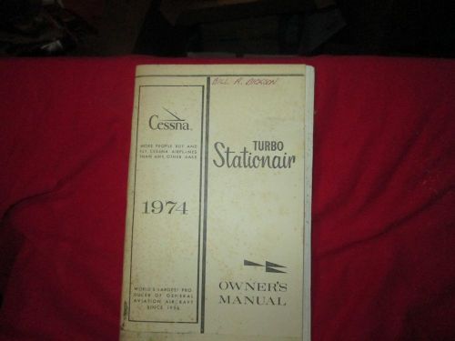 Cessna turbo stationair owners manual 1974 oem airplane aviation booklet