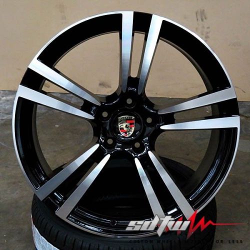 22" porsche cayenne s turbo gts vw touareg audi q7 black machined wheels porsche