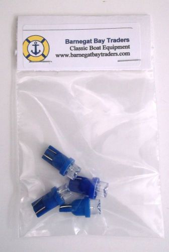 4 bbt brand blue led t-10 wedge gauge instrument panel light bulbs