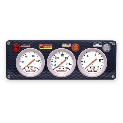 Longacre 44466 3 gauge molded cf panel w. sportsman gauges - op,wt,fp