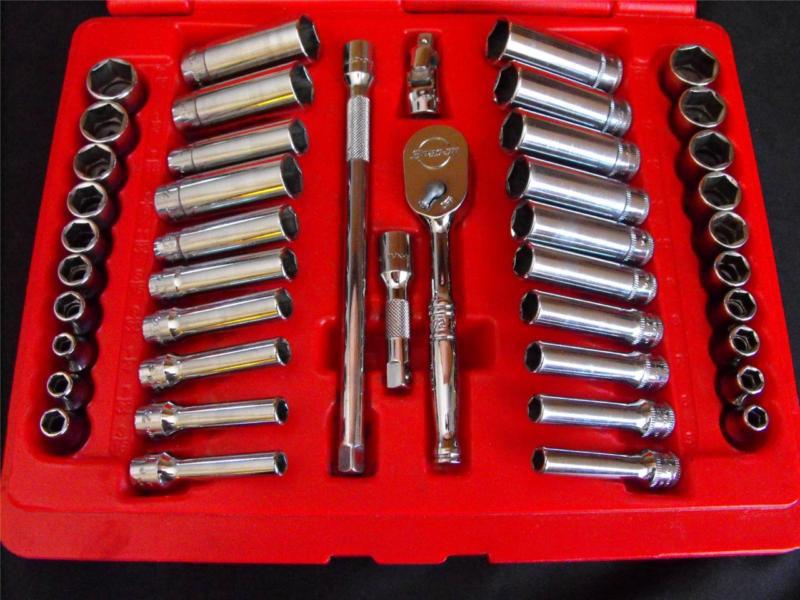 Mint snap on tools 44 piece 1/4" drive sae / metric general service set 144tmpb