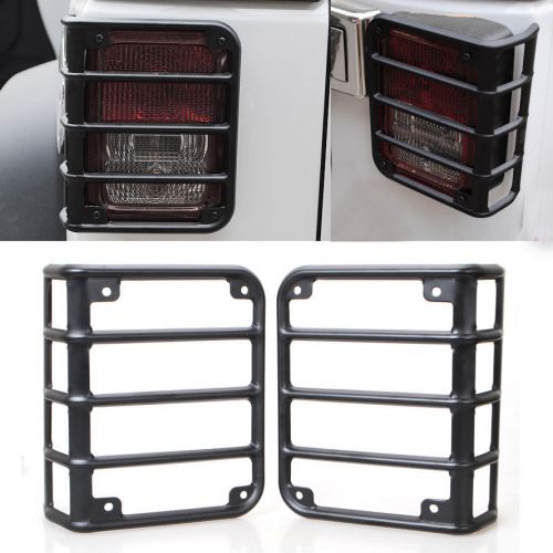 Auto 2pc rear tail euro light lamp guard set cover for wrangler jk 07 thru 15
