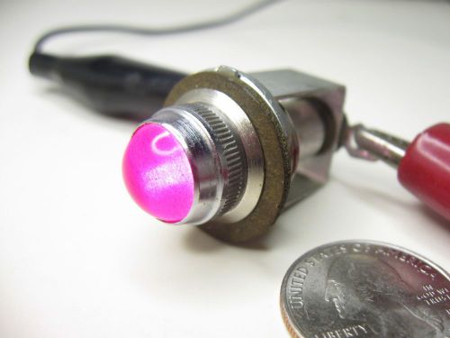 Vintage dash gauge panel light indicator with 5/8” red jewel lens and bulb #3