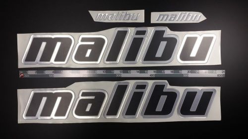 Malibu boat emblem stickers 22.5&#034; black chrome - 57.42 cm