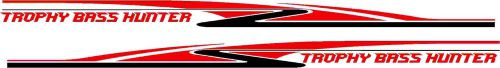 Custom fishing boat trophy bass hunter decal set 24&#034;