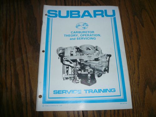 1979 subaru carburetor theory operation servicing - service training