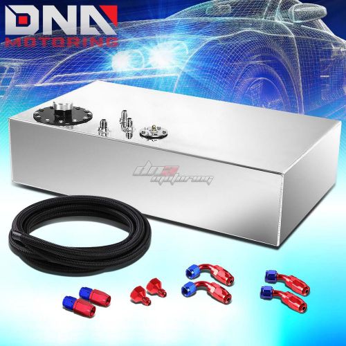 17 gallon top-feed aluminum race fuel cell tank+cap+level sender+nylon line kit