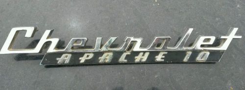 Chevy apache 10 emblem original truck chevrolet c10