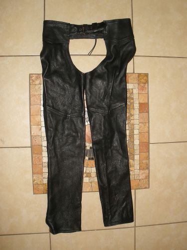 Mens shardan's leather genuine motorcycle biker riding pants chaps xs x-small