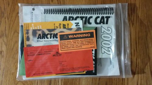 2002 arctic cat snowmobile owners manual  and original delivery documents