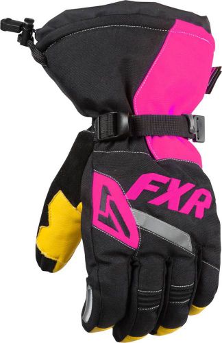 New fxr-snow cx adult nylon/leather womens gloves, black/fuchsia-pink, xl