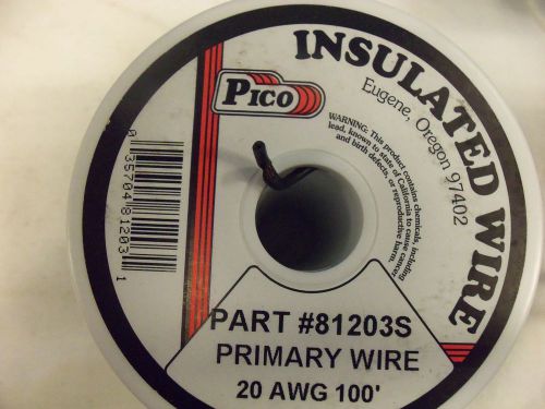 Black primary wire, insulated.  20 awg. 100 feet