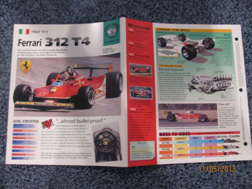 ★★ 1979 ferrari 312 t4 collector brochure specs info villeneuve scheckter f1 ★★