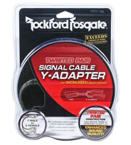 Rockford fosgate rfiy-1m twisted pair ofc 1 male to 2 female rca y-adapter cable