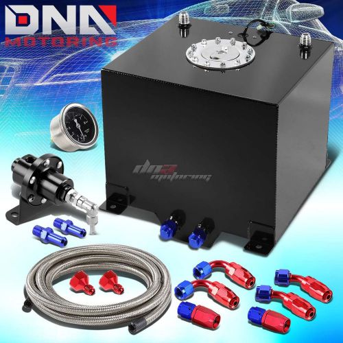 5 gallon/18.8l aluminum fuel cell tank+oil feed line+pressure regulator black