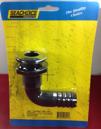 Thru hull fitting 90 degree stainless covered flange 1-1/8&#034; seachoice 18561
