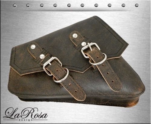 La rosa rustic brown leather sharp flap harley sportster 1200 883 left saddlebag