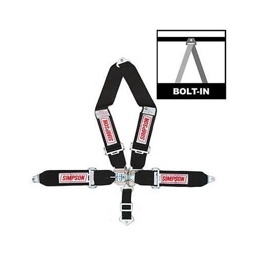 Simpson racing harness complete latch v-type bolt-in roll bar mount black each