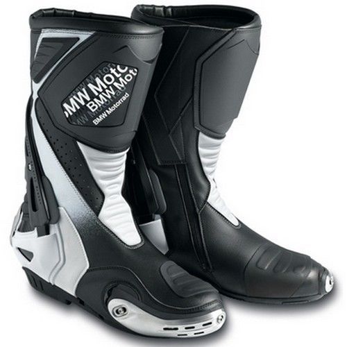 Bmw genuine motorcycle doubler boots - size m10 - color white black 76227728396