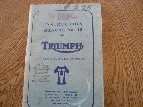Triumph  instruction manual / twin cylinder models