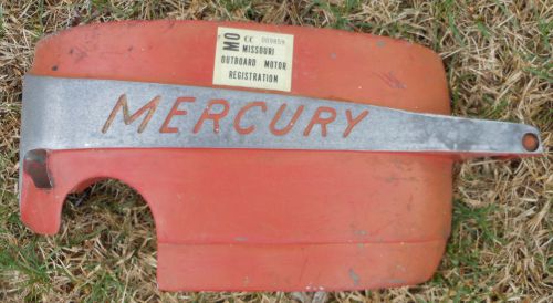 Vintage mercury outboard boat motor cover -  missouri license - advertising