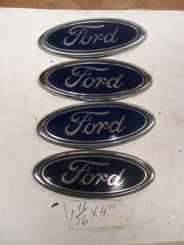 Ford dark blue oval script ornament emblem   ( 1 11/16 x 4&#034;)