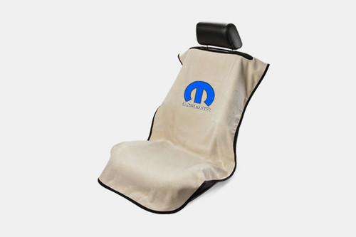 Custom colored towel seat cover w mopar logo emblem cotton washable protector